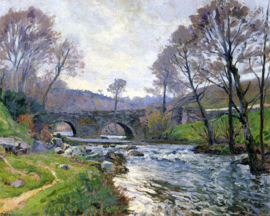 Le Pont Charaud sur la Cedelle, Crozant, vintage artwork by Paul Madeline, 12x8" (A4) Poster