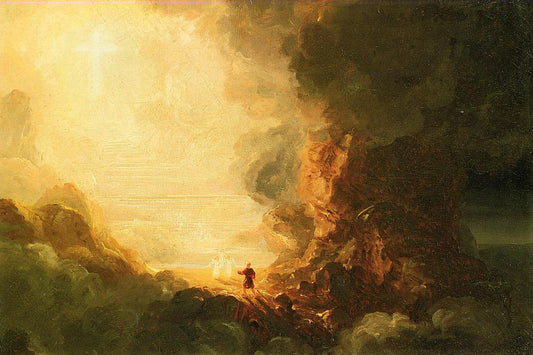 The Cross and the World: Study for 'The Pilgrim of the Cross at the End of His Journey', vintage artwork by Thomas Cole, A3 (16x12") Poster Print