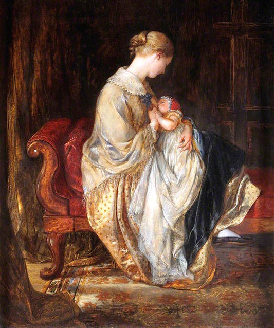 The Young Mother, vintage artwork by Charles West Cope, A3 (16x12") Poster Print