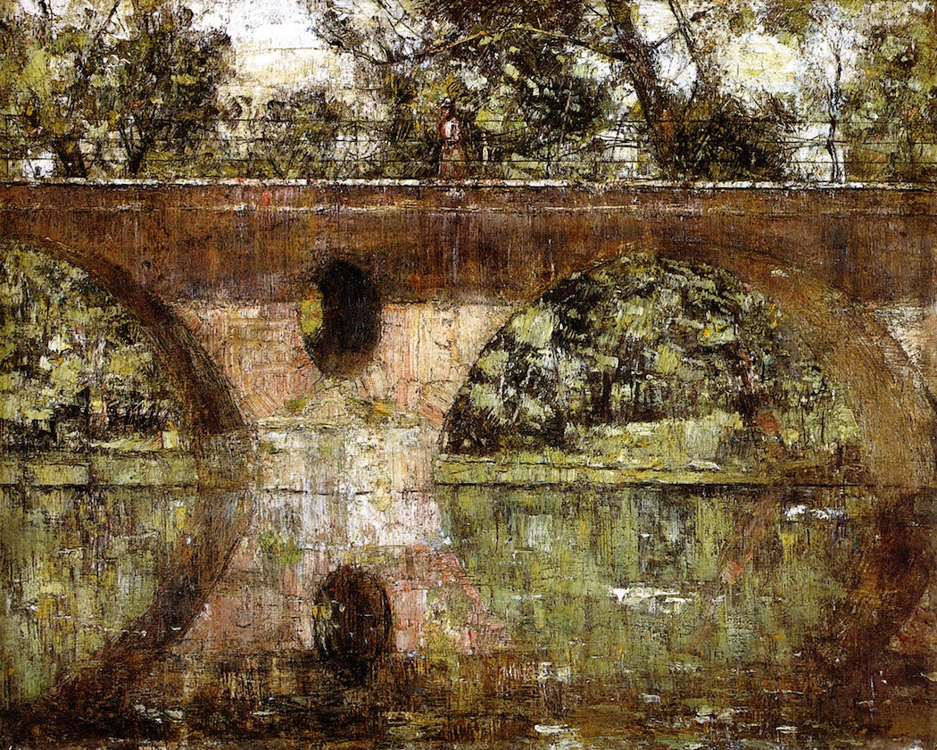 Ilmbrücke in Weimar, vintage artwork by Christian Rohlfs, 12x8" (A4) Poster