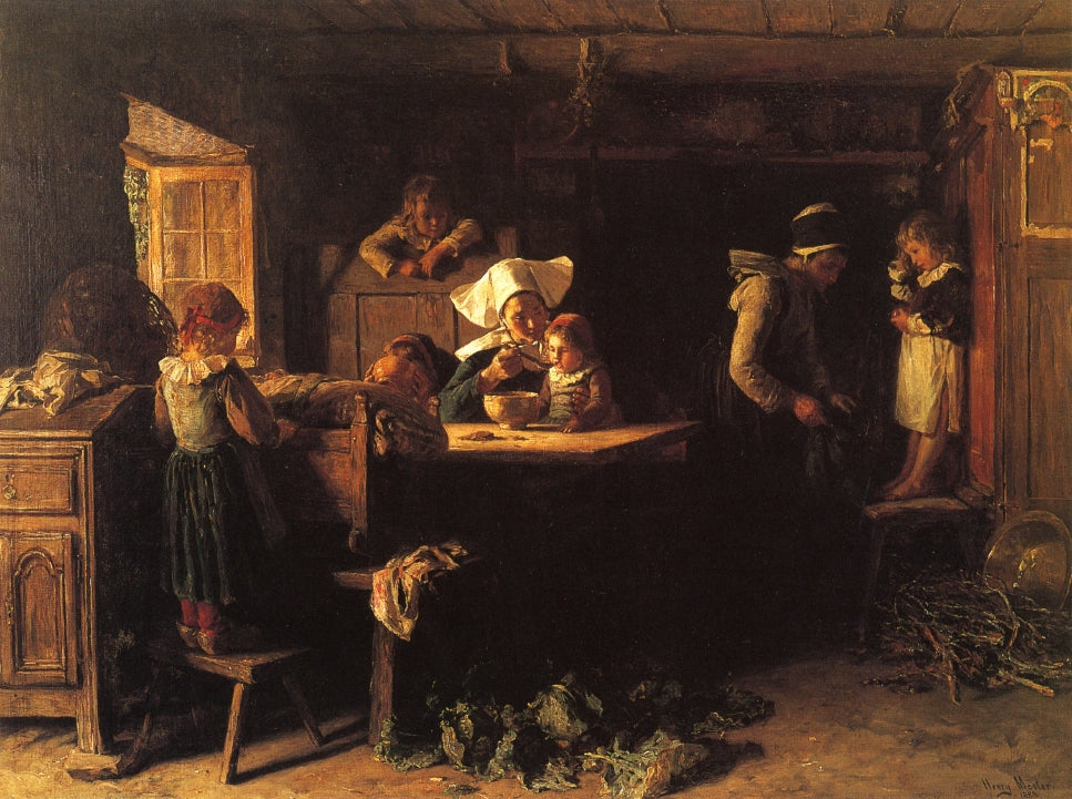 New Year's Morning, vintage artwork by Henry Mosler, 12x8" (A4) Poster