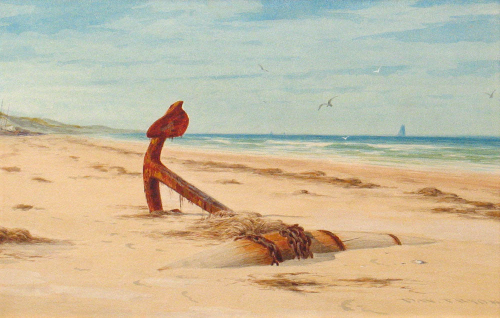 The Old Anchor, vintage artwork by Dwight W. Tryon, 12x8" (A4) Poster