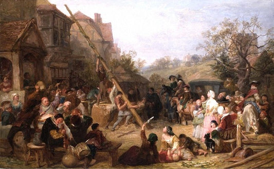 Raising the Maypole, vintage artwork by Frederick Goodall, A3 (16x12") Poster Print