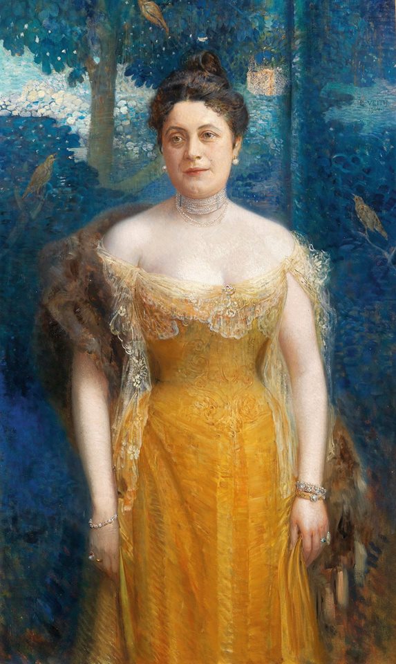 Portrait of Louise Dobner von Dobenau, nee Schönach, vintage artwork by Eduard Veith, 12x8" (A4) Poster