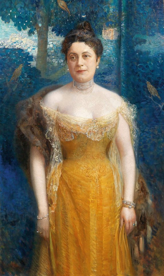 Portrait of Louise Dobner von Dobenau, nee Schönach, vintage artwork by Eduard Veith, 12x8" (A4) Poster