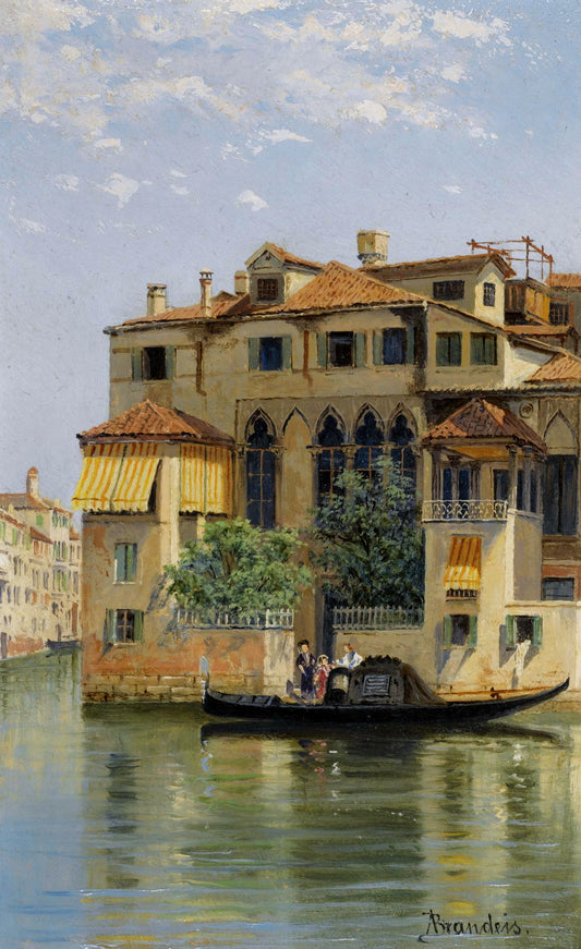 Palazzo Falier, Venice, vintage artwork by Antonietta Brandeis, 12x8" (A4) Poster