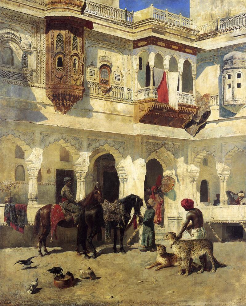 Rahaj Starting on a Hunt, vintage artwork by Edwin Lord Weeks, 12x8" (A4) Poster