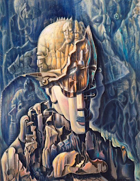 Surreal Portrait, vintage artwork by Benjamin Berlin, 12x8" (A4) Poster