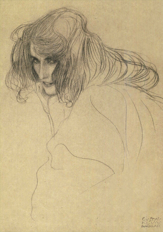 Lasciviousness (Study), vintage artwork by Gustav Klimt, 12x8" (A4) Poster