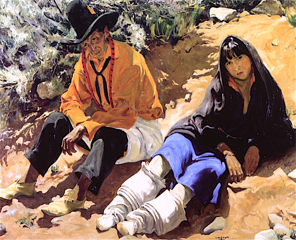 Jim and His Daughter, vintage artwork by Walter Ufer, 12x8" (A4) Poster