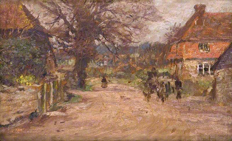Summer, the Village Road, vintage artwork by James Charles, 12x8" (A4) Poster