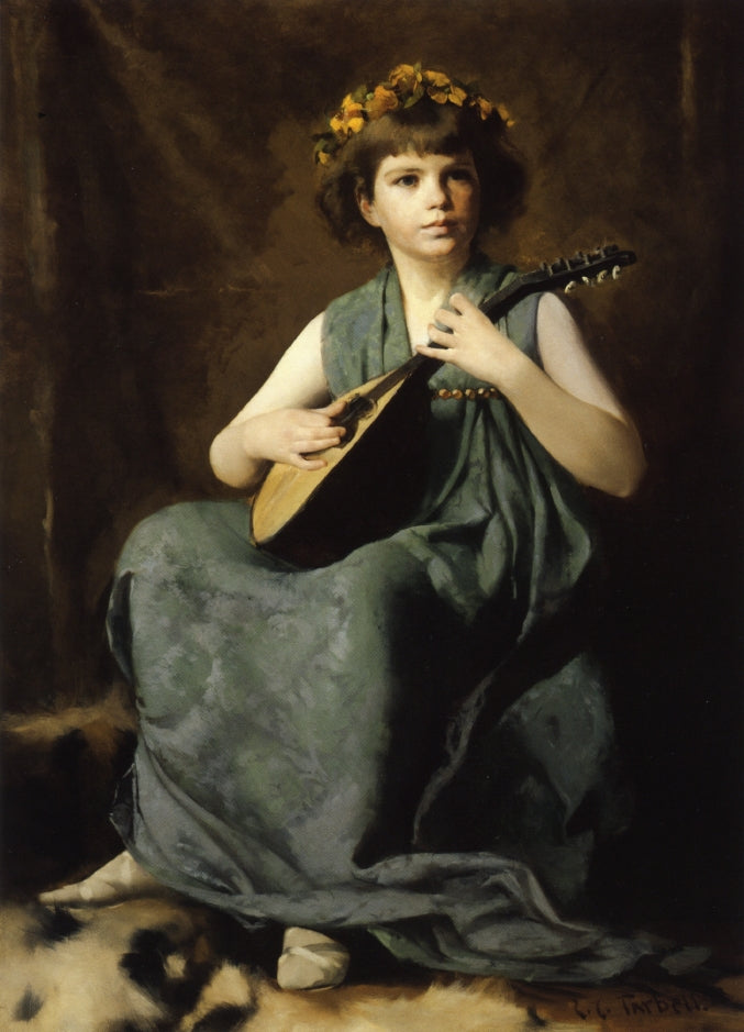 Marion Hiller Fenno at Nine as Mandolinata by Edmund Tarbell,A3(16x12")Poster