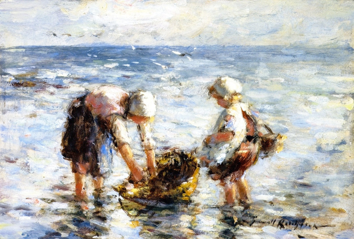 Washing the Basket, vintage artwork by Robert Gemmell Hutchison R.S.A. R.S.W., 12x8" (A4) Poster