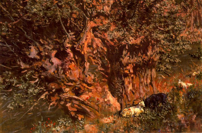 El Arbol Centenario, vintage artwork by Antonio Muñoz Degrain, 12x8" (A4) Poster