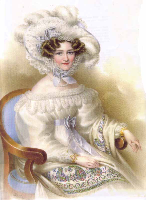 Portrait of Caroline Augusta of Bavaria, vintage artwork by Johann Nepomuk Ender, A3 (16x12") Poster Print