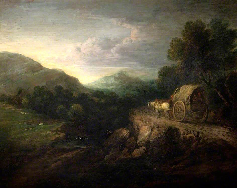 The Travellers, vintage artwork by Gainsborough Dupont, 12x8" (A4) Poster
