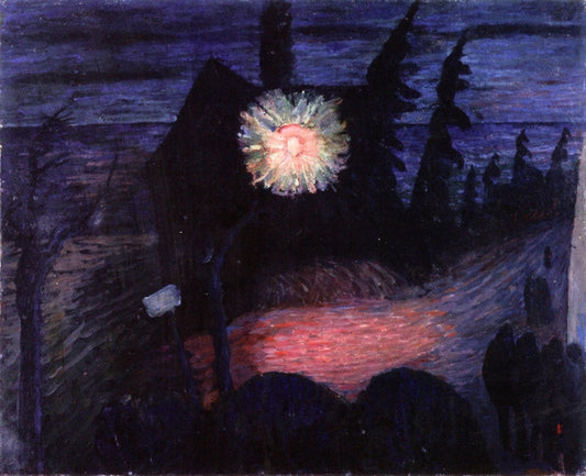 House with Lantern, vintage artwork by Marianne von Werefkin, 12x8" (A4) Poster
