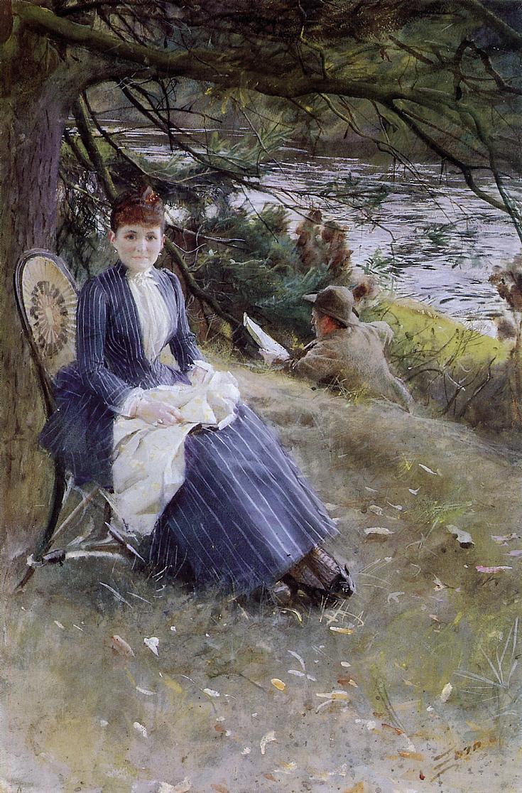 In Scotland by Anders Zorn,A3(16x12")Poster