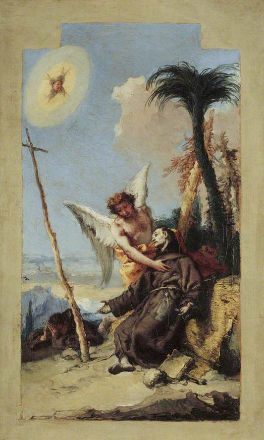 Stigmatization of Saint Francis, vintage artwork by Giovanni Battista Tiepolo, 12x8" (A4) Poster