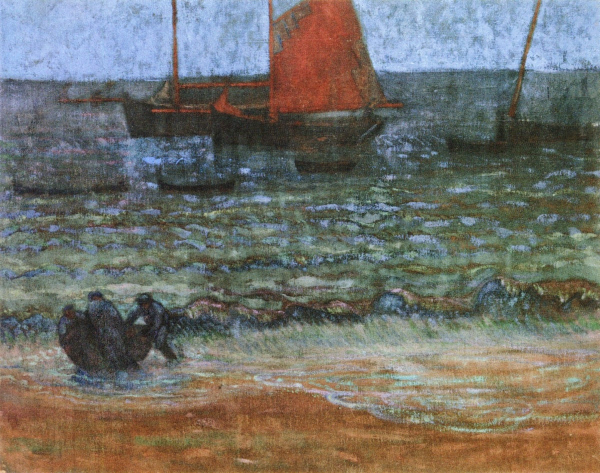 Seascape at Twilight by Emile Jourdan,A3(16x12")Poster