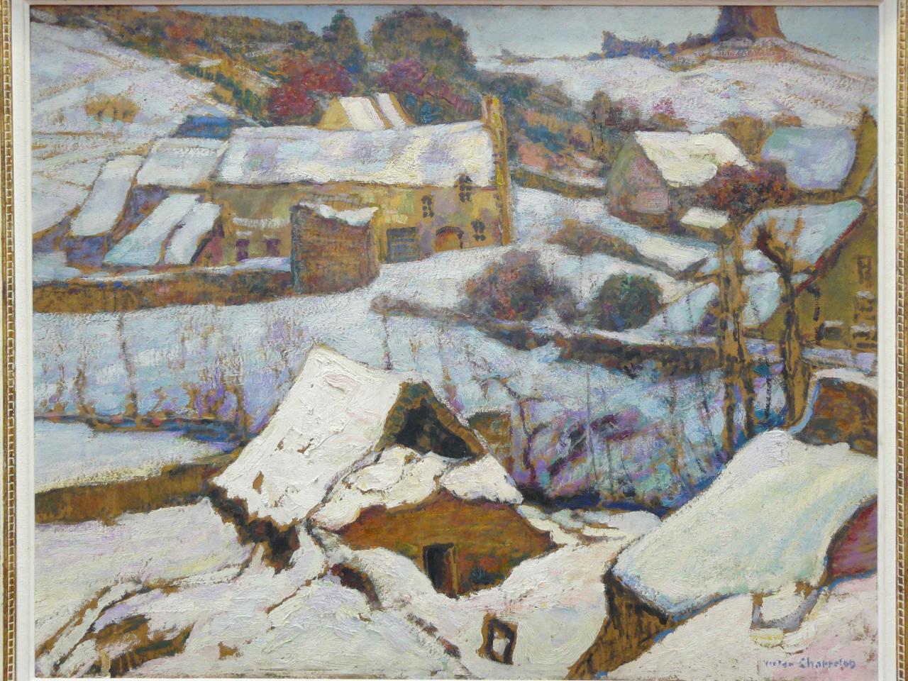Le village de Murols, vintage artwork by Victor Charreton, 12x8" (A4) Poster