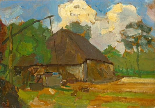 Farm building with bridge by Piet Mondriaan,16x12(A3) Poster