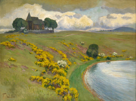 Fields in Maar, vintage artwork by Fritz von Wille, 12x8" (A4) Poster