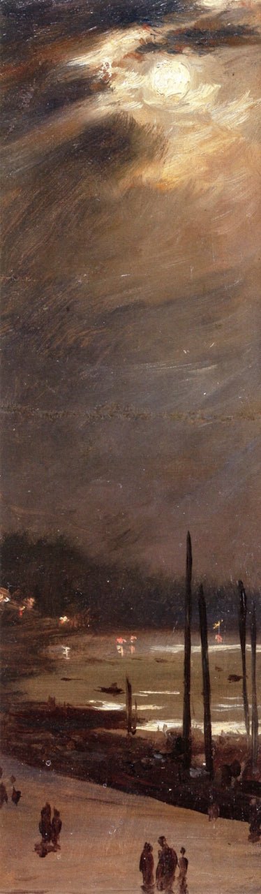 Night Scene by  the Water, vintage artwork by Elihu Vedder, 12x8" (A4) Poster