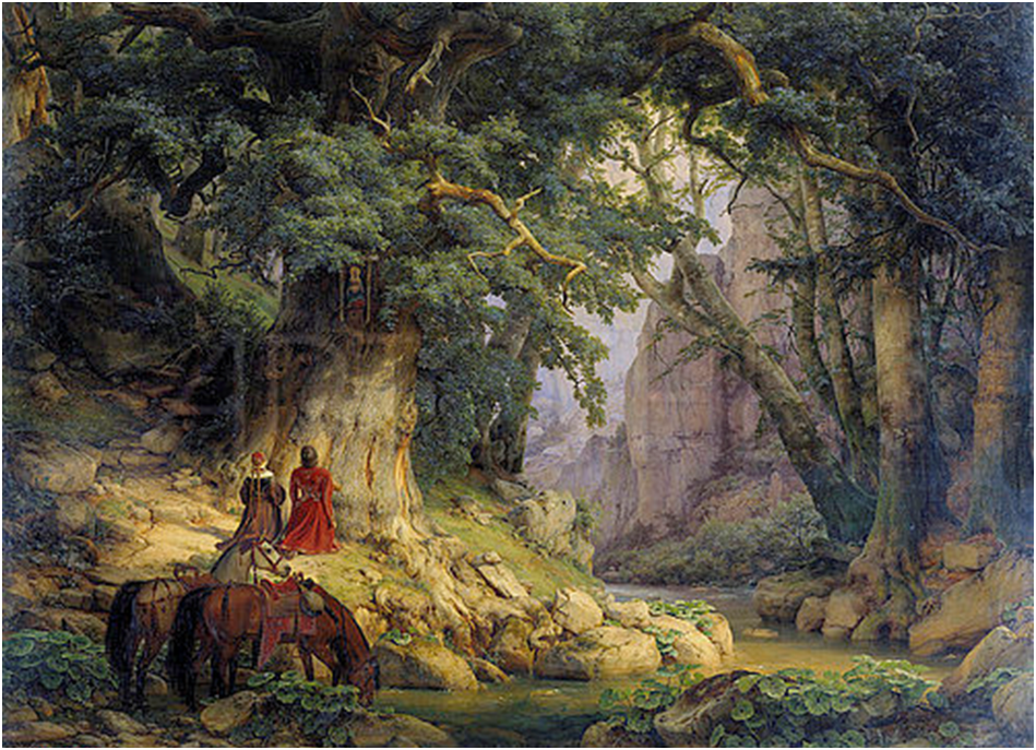 The Thousand Year Old Oak, vintage artwork by Karl Friedrich Lessing, A3 (16x12") Poster Print