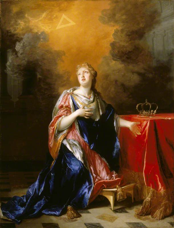 Saint Margaret, Queen of Scotland, vintage artwork by Nicolas de Largillière, 12x8" (A4) Poster
