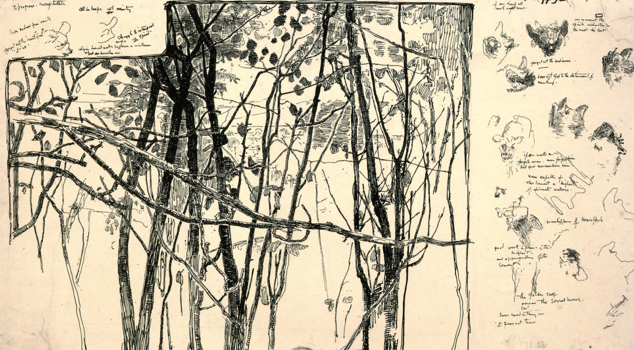 Trees, Animal Studies, vintage artwork by William Blair Bruce, 12x8" (A4) Poster