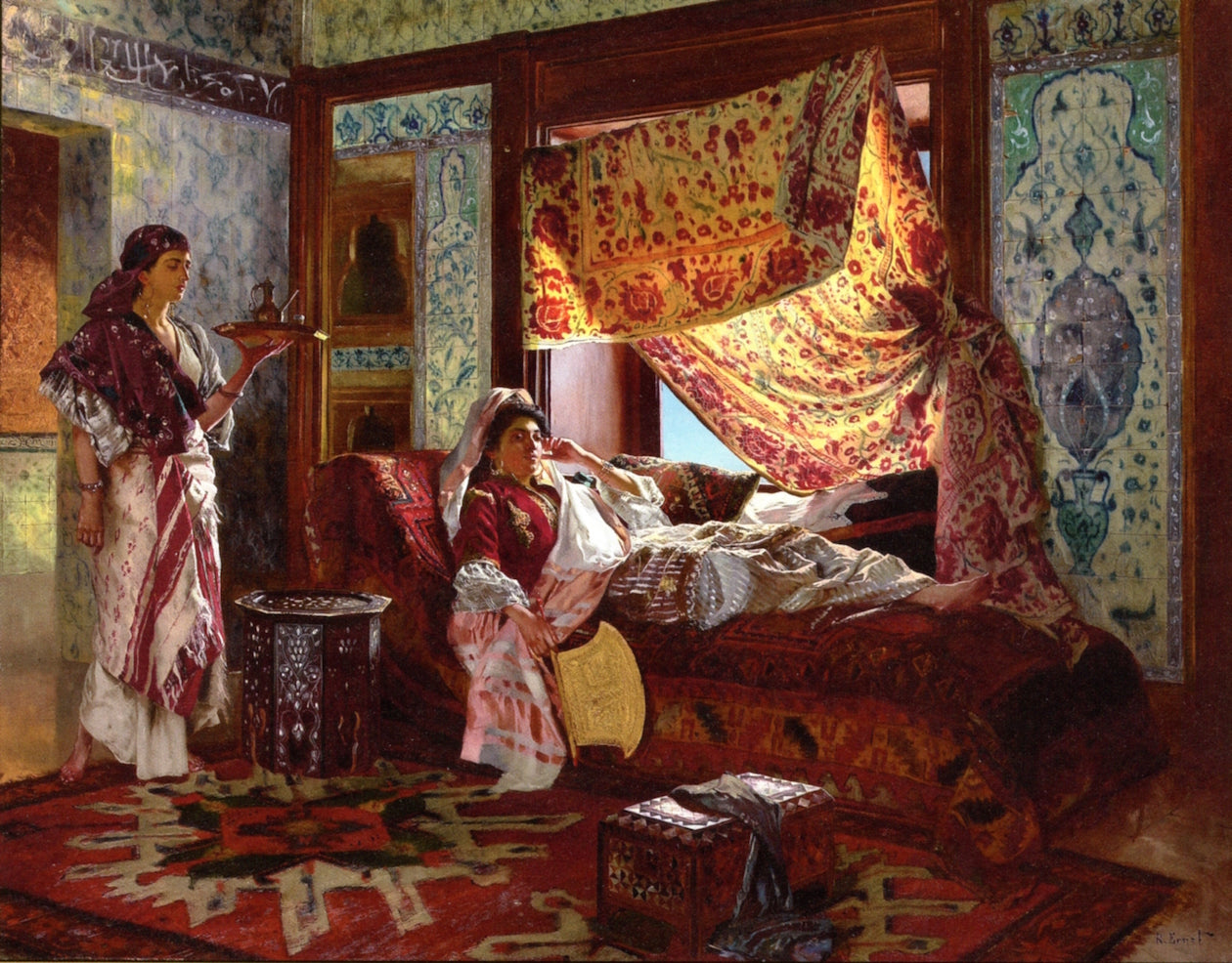Taking Tea in the Harem by Rudolf Ernst,A3(16x12")Poster