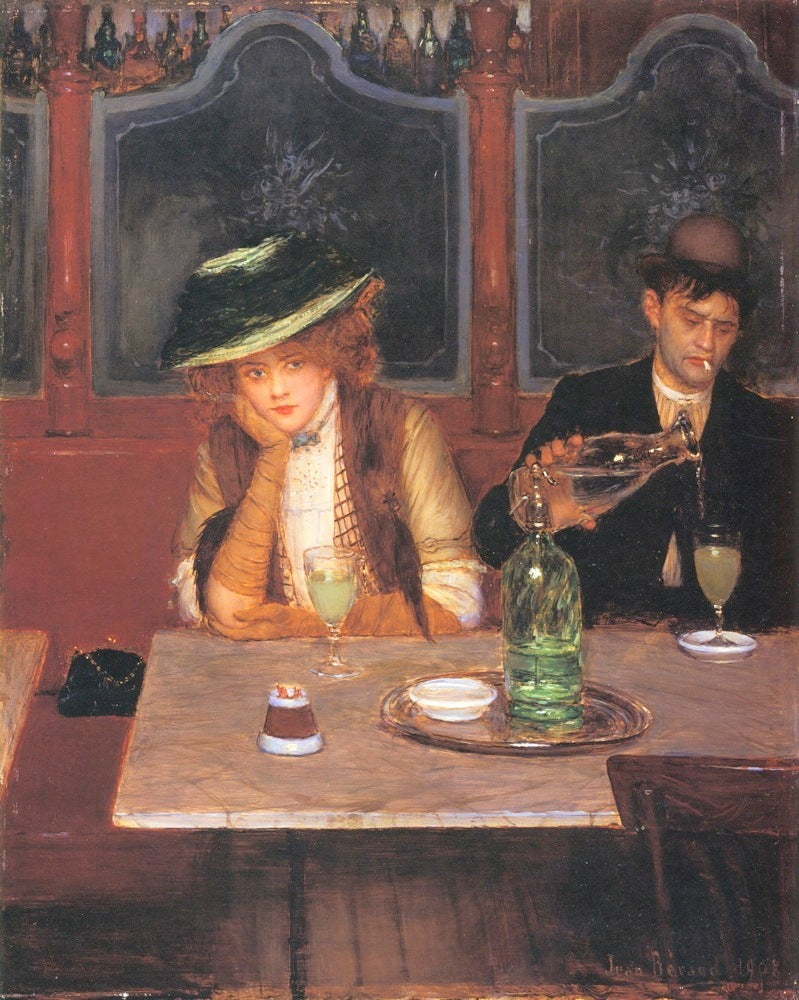 Absinthe Drinkers, vintage artwork by Jean-Georges Beraud, 12x8" (A4) Poster