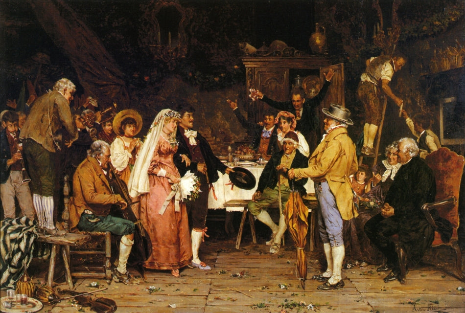 The Wedding Feast, vintage artwork by Arturo Ricci, 12x8" (A4) Poster