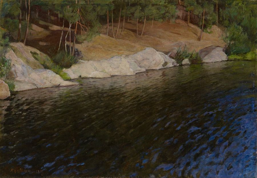 Riverside, vintage artwork by Pekka Halonen, 12x8" (A4) Poster