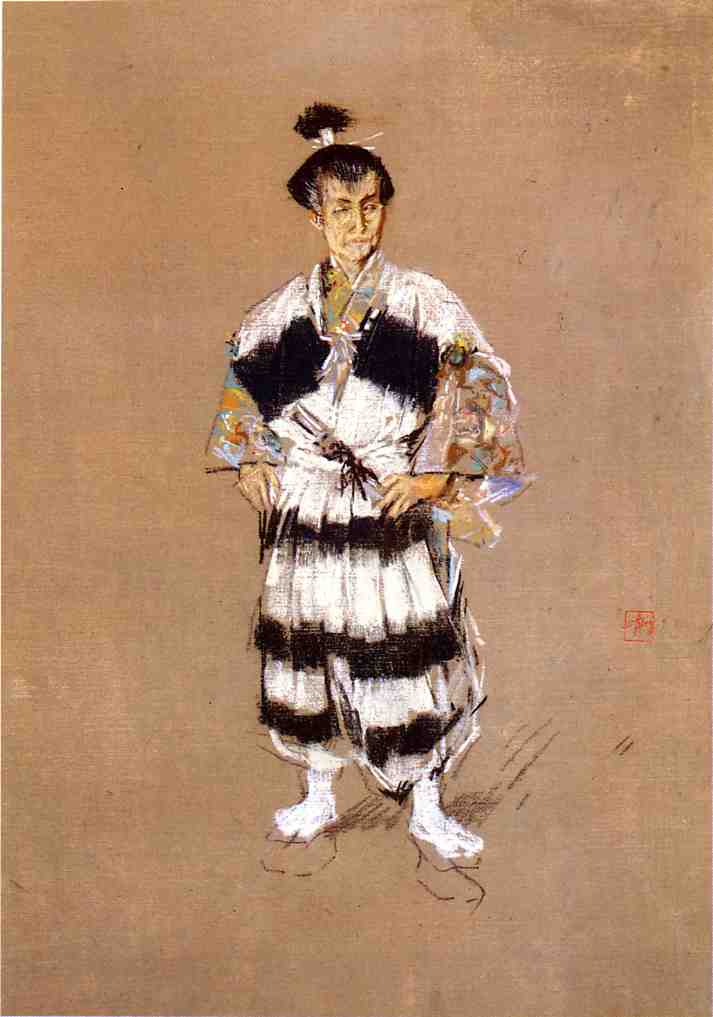 Japanese Samurai, vintage artwork by Robert Frederick Blum, 12x8" (A4) Poster