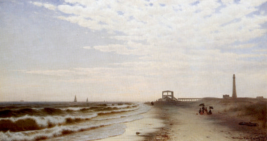 Along the Shore, Fire Island, New York, vintage artwork by Mauritz F. H. De Haas, 12x8" (A4) Poster