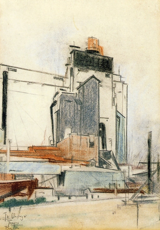 Grain Elevators by Preston Dickinson,16x12(A3) Poster