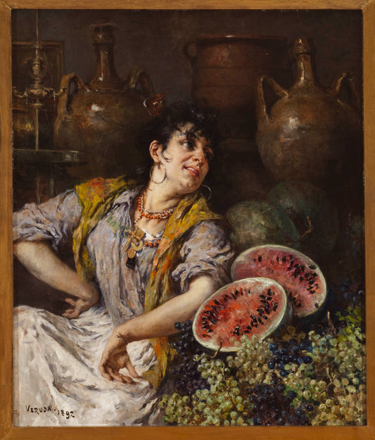 Venetian Fruit Seller by Umberto Veruda,A3(16x12")Poster