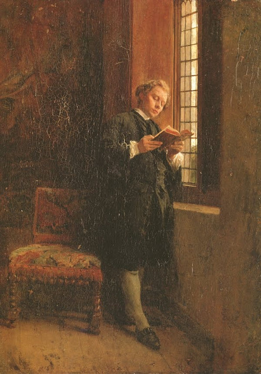 The Reader in Black, vintage artwork by Jean-Louis Ernest Meissonier, A3 (16x12") Poster Print