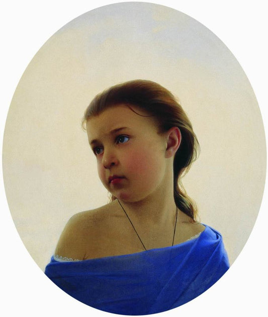 Portrait of the Artist's Daughter Natalia, vintage artwork by Sergei Zaryanko, A3 (16x12") Poster Print