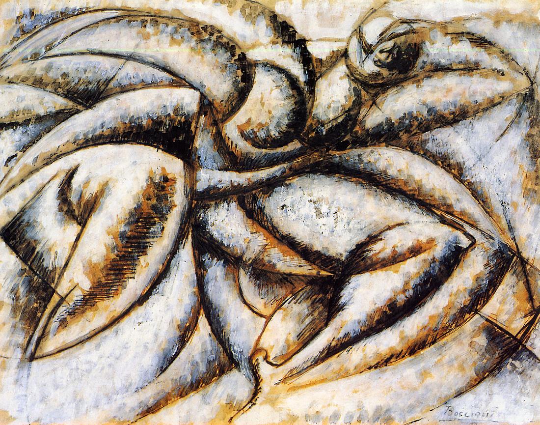 Dynamism of the Human Body, vintage artwork by Umberto Boccioni, 12x8" (A4) Poster