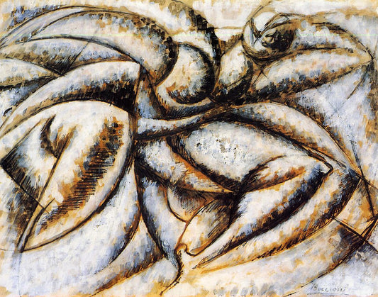 Dynamism of the Human Body, vintage artwork by Umberto Boccioni, 12x8" (A4) Poster