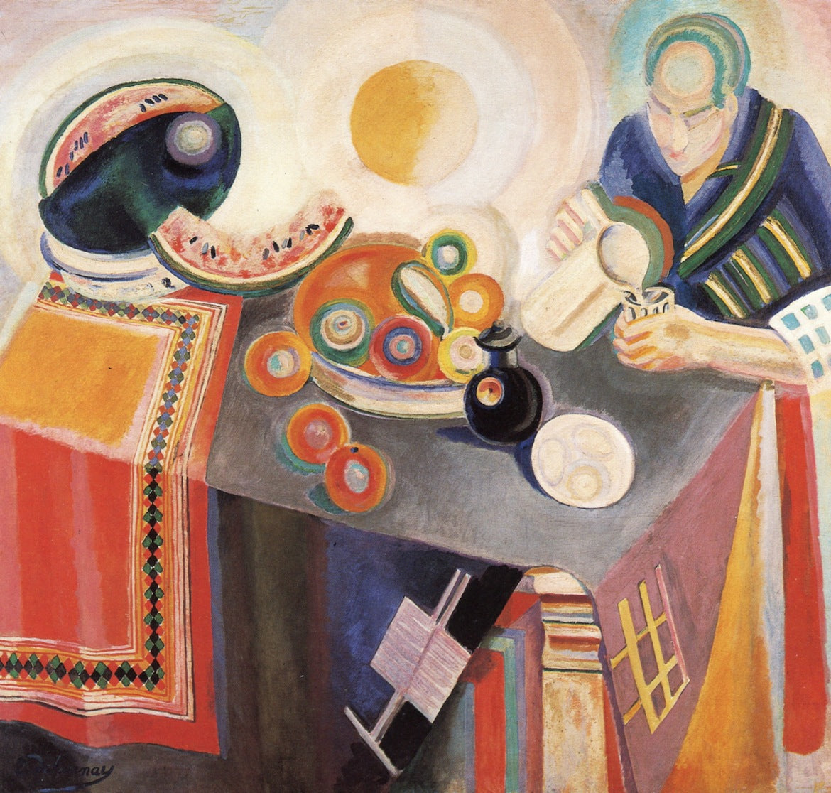 Pouring, vintage artwork by Robert Delaunay, 12x8" (A4) Poster