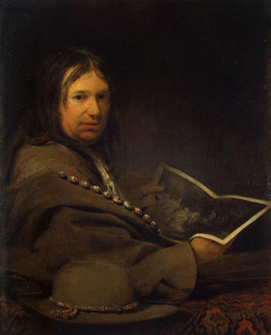 The Man with Rembrandt's Hundred Guilders Print, vintage artwork by Aert de Gelder, 12x8" (A4) Poster