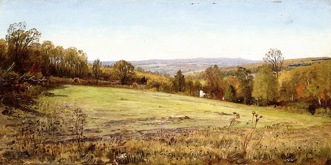 Chester County Landscape, vintage artwork by William Trost Richards, 12x8" (A4) Poster