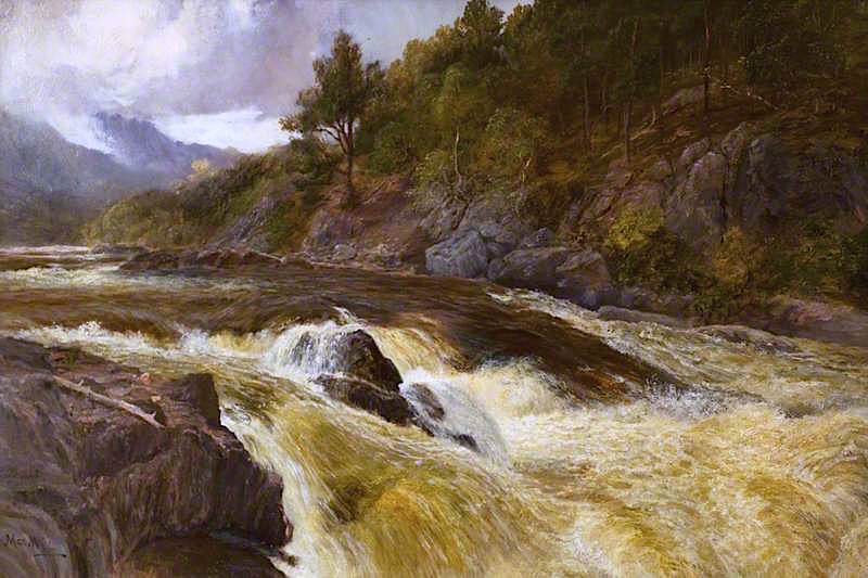River and Rocks, vintage artwork by John MacWhirter, 12x8" (A4) Poster