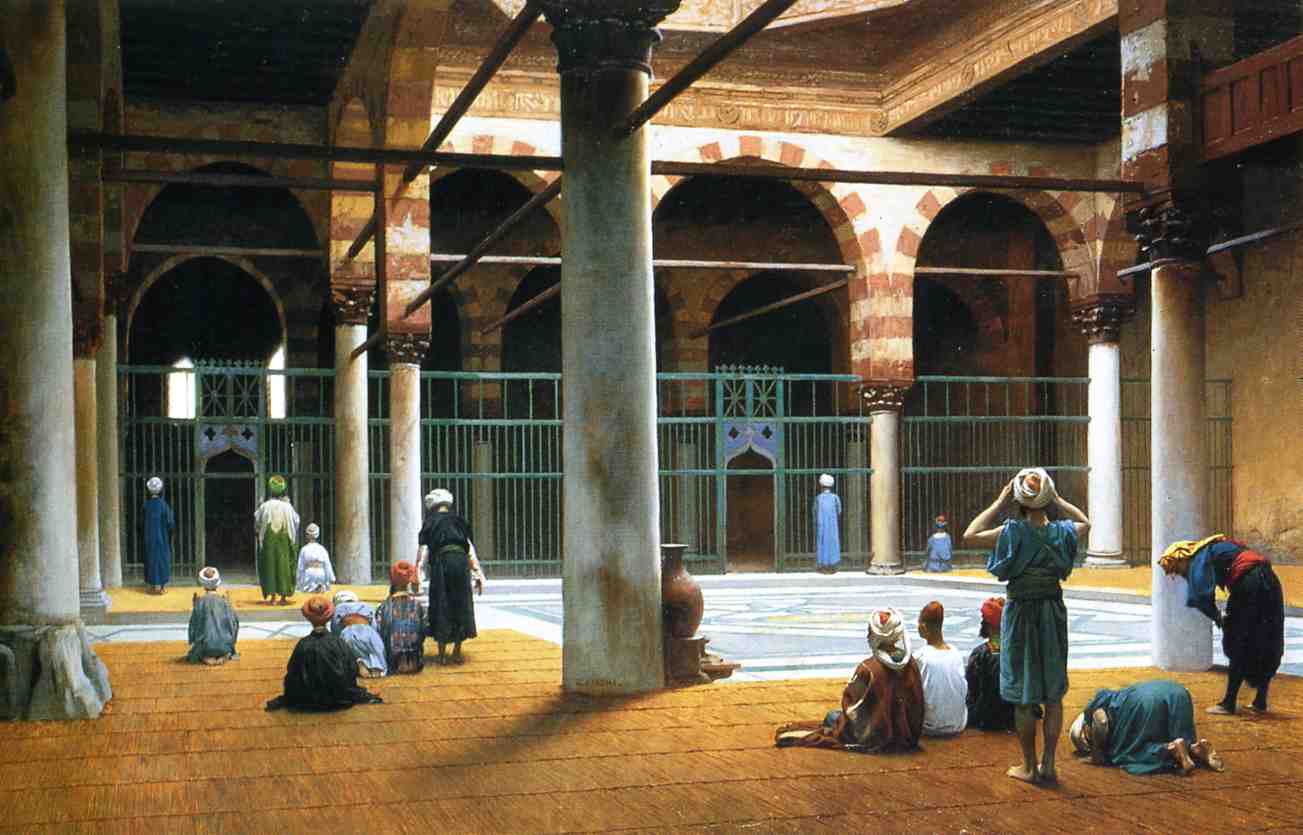 Interior of a Mosque, vintage artwork by Jean-Leon Gerôme, 12x8" (A4) Poster