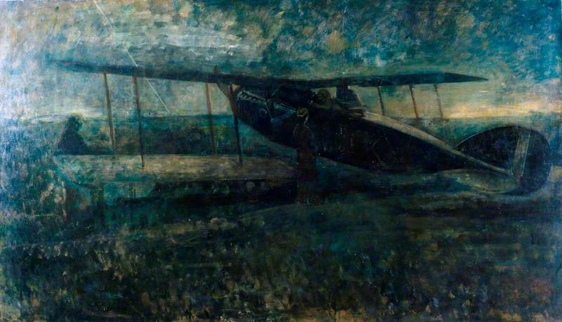 Night Flying, vintage artwork by Ambrose McEvoy, 12x8" (A4) Poster