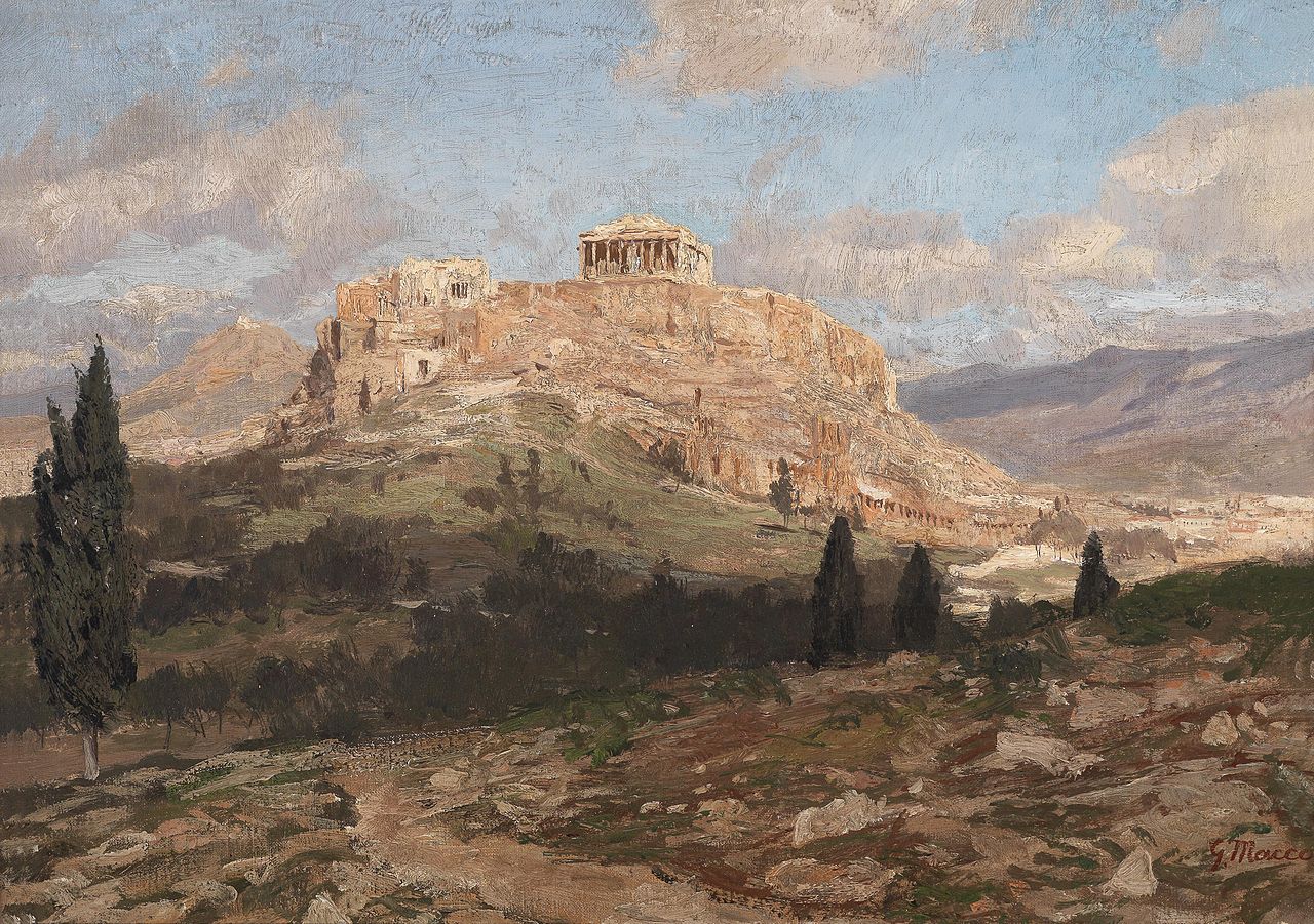 The Acropolis, vintage artwork by Georg Macco, 12x8" (A4) Poster
